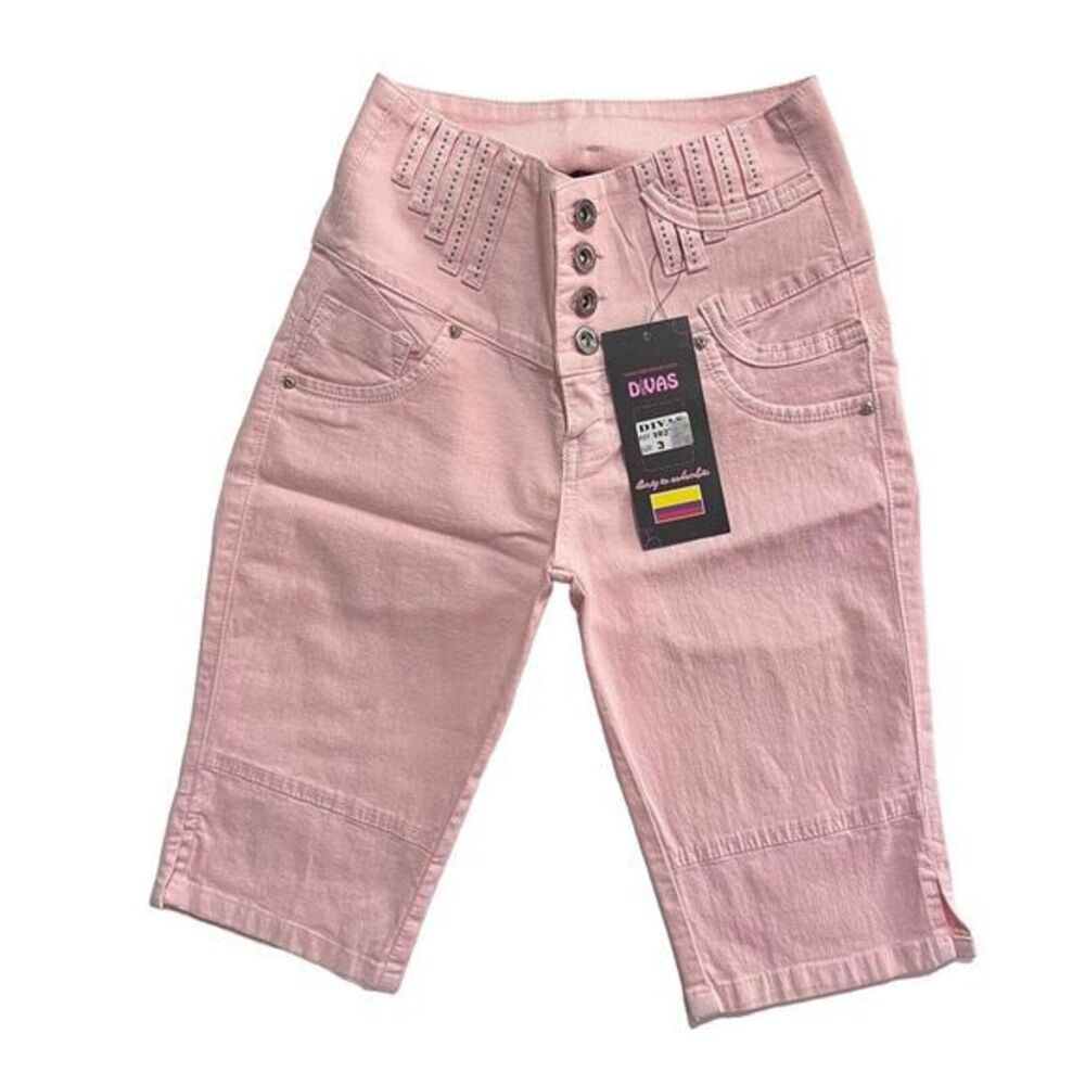 Divas Butt Lifter‎ Bermuda Women's Light Pink Size 3 Stretch High Waist